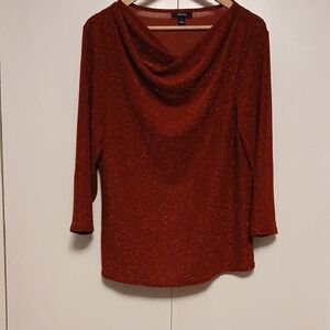 Alfani Shimmering Red Cowl Neck Sweater